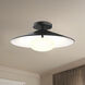 Cruz LED 15 inch Metal - Black and White Flush Mount Ceiling Light in Spun Aluminum Shade