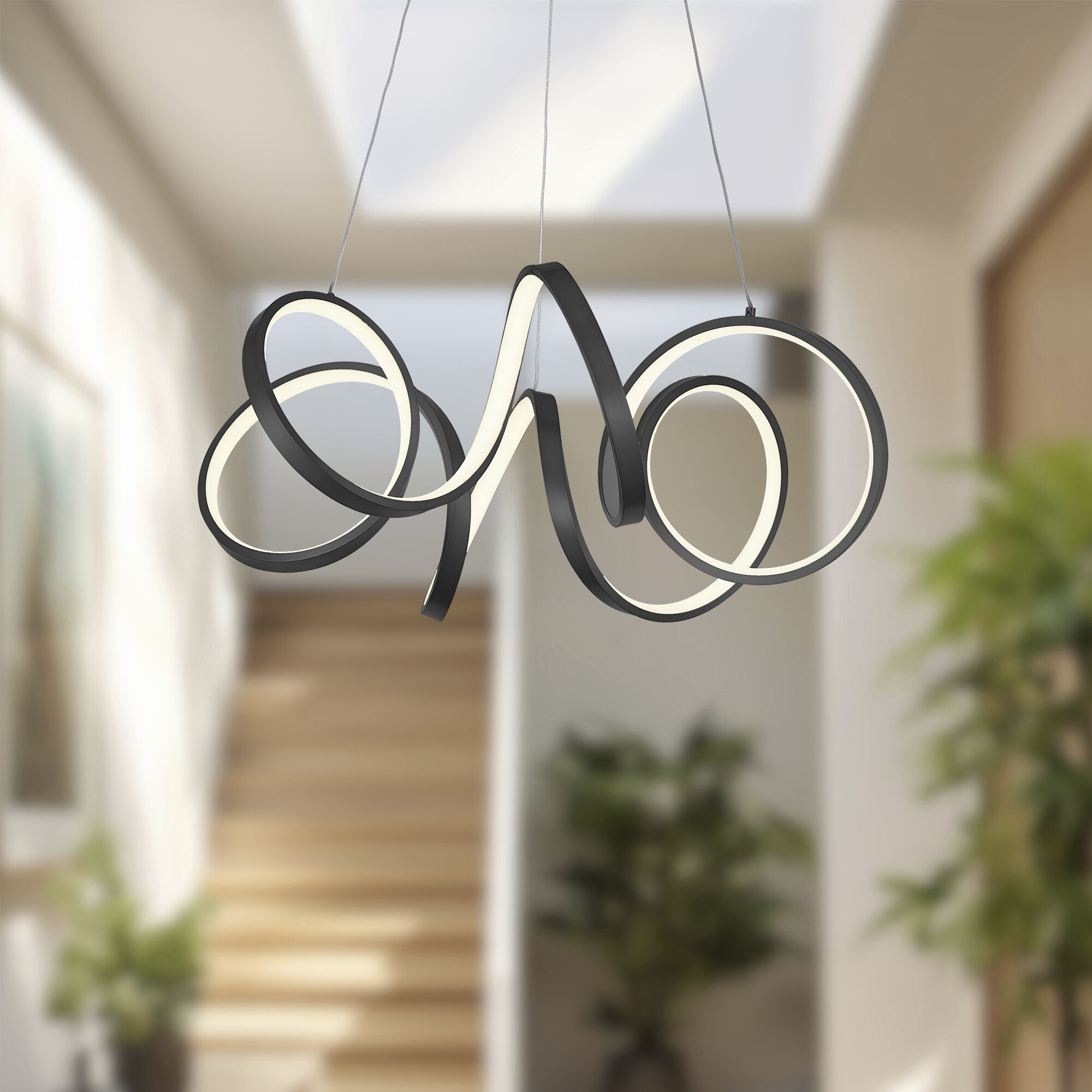 Synergy LED 23.75 inch Black Chandelier Ceiling Light