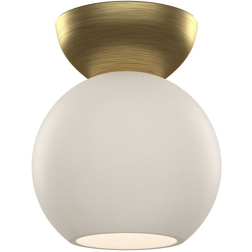 Arcadia 1 Light 6 inch Brushed Gold Semi-Flush Mount Ceiling Light in Matte Opal Glass