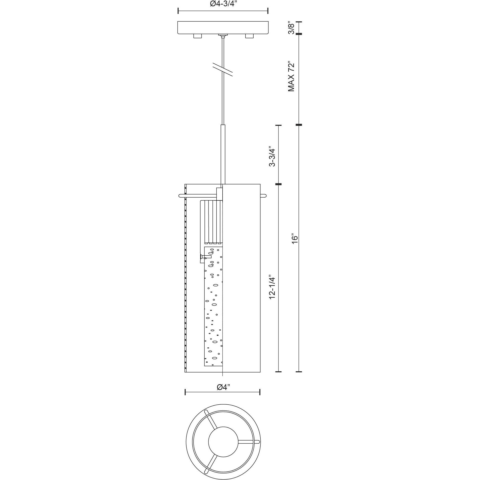 Champagne LED 4 inch Chrome Pendant Ceiling Light
