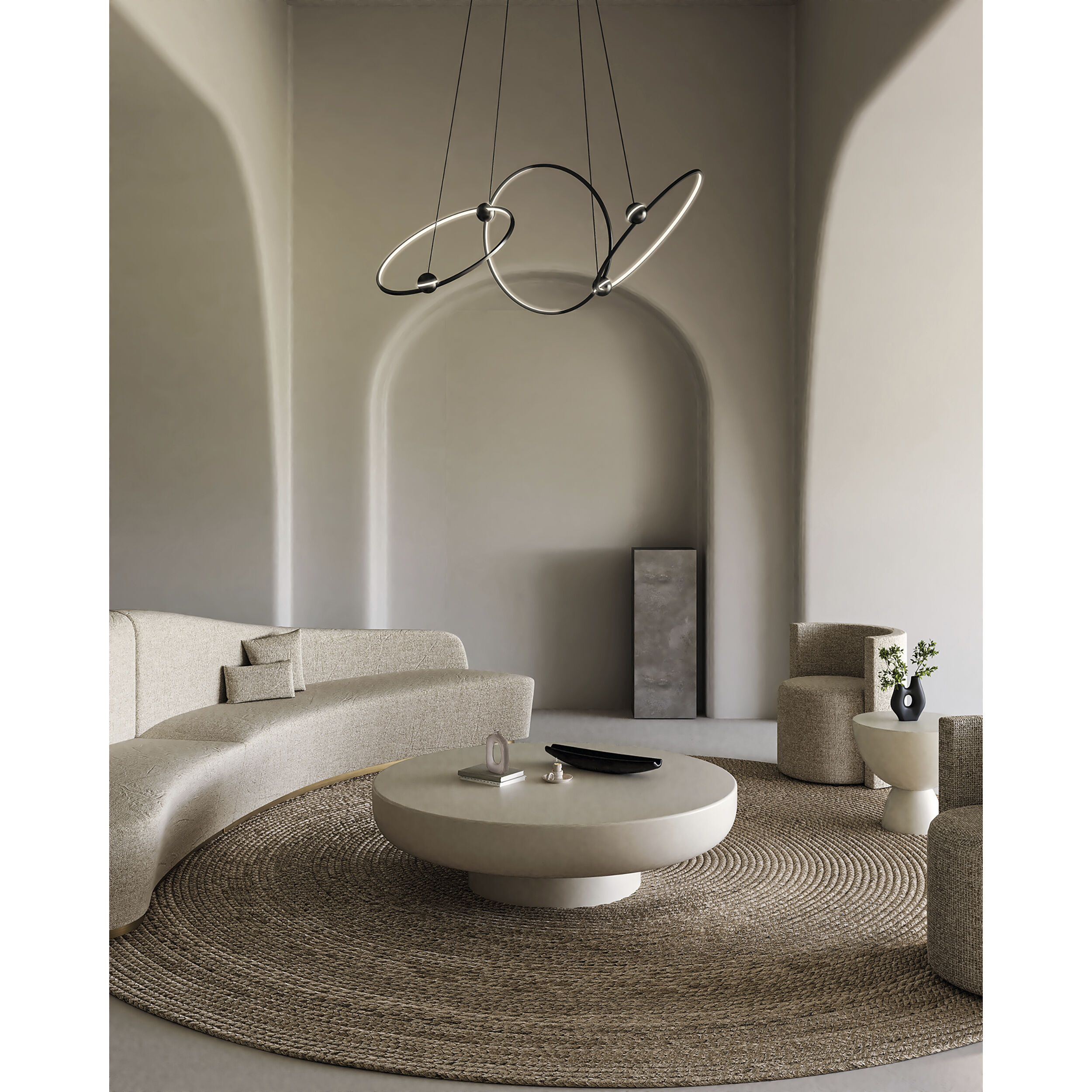 Isho LED 30.5 inch Black Chandelier Ceiling Light