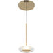 Stephord LED 4 inch Metallic Brass/Clear Glass Pendant Ceiling Light in Clear Glass Shade