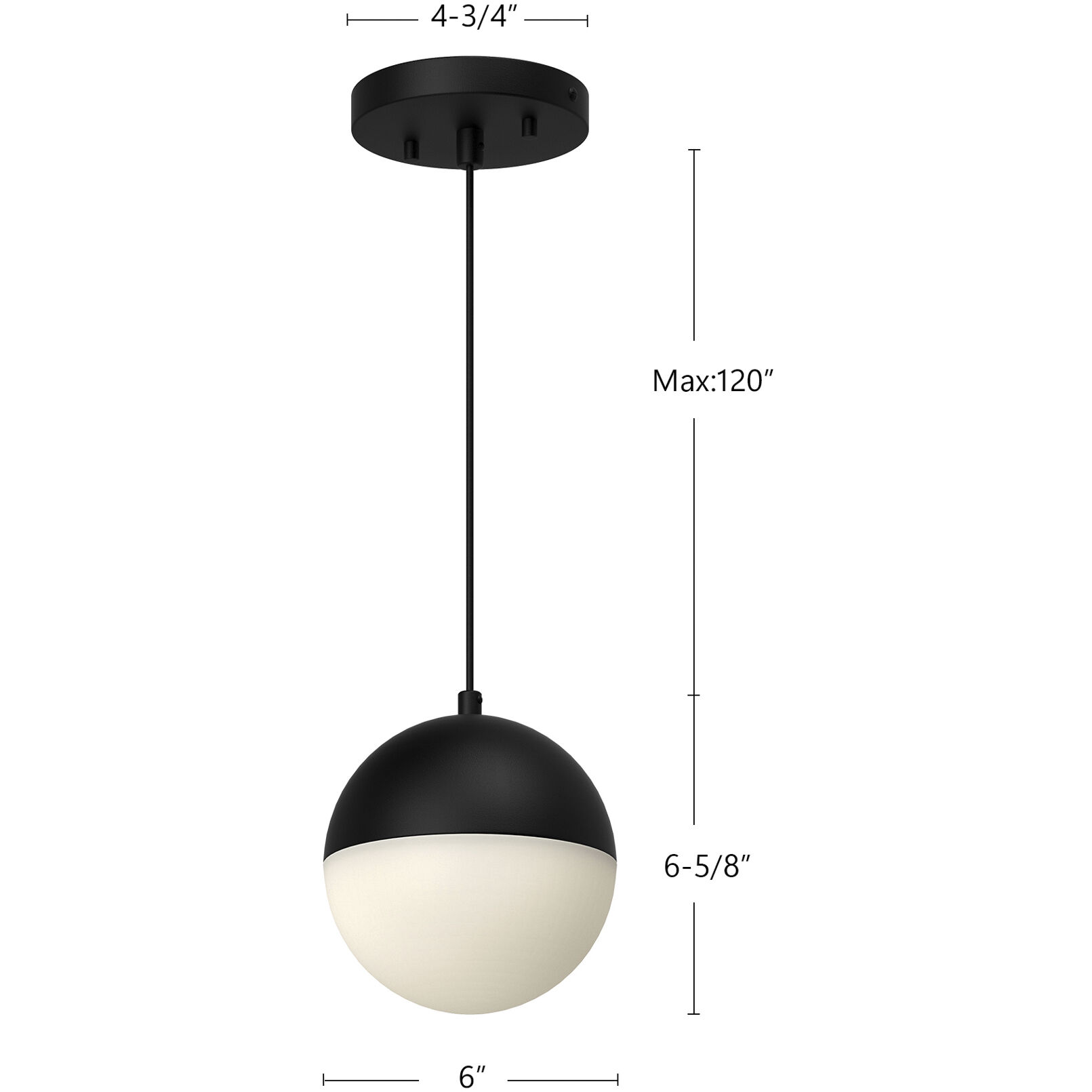 Monae LED 6 inch Black Pendant Ceiling Light