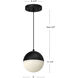 Monae LED 6 inch Black Pendant Ceiling Light