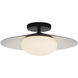 Cruz LED 15 inch Metal - Black/White Flush Mount Ceiling Light in Metal - Black and White, Spun Aluminum Shade