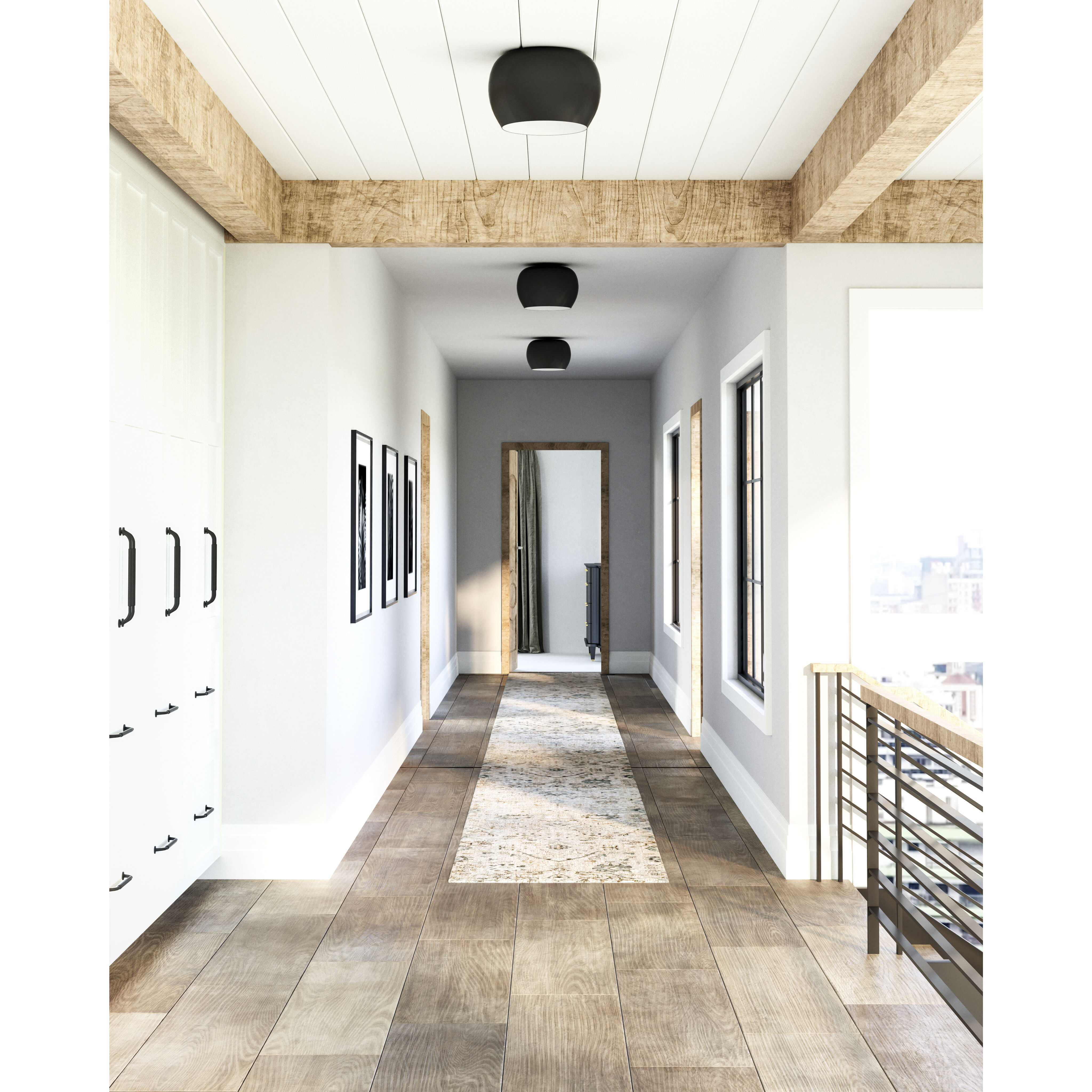 Croft LED 13.5 inch Black/White Flush Mount Ceiling Light