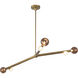 Reese 32.5 inch Vintage Brass Chandelier Ceiling Light in Amber Glass