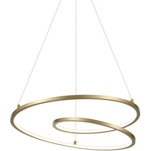 Twist LED 19 inch Antique Brass Pendant Ceiling Light