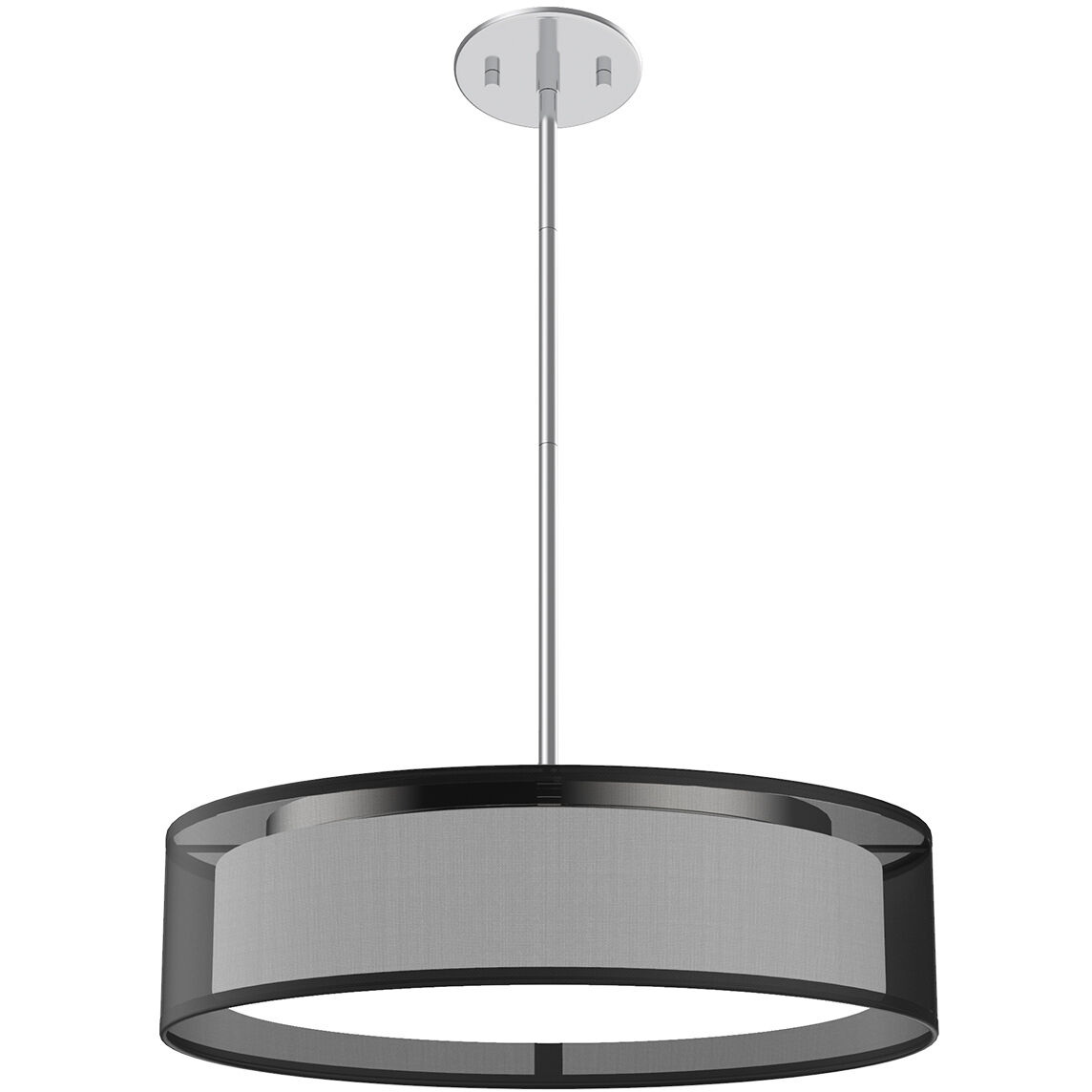 Dalton Pendant Ceiling Light in Black Organza, Organza Shade