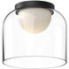Cedar LED 8 inch Black/Clear Flush Mount Ceiling Light