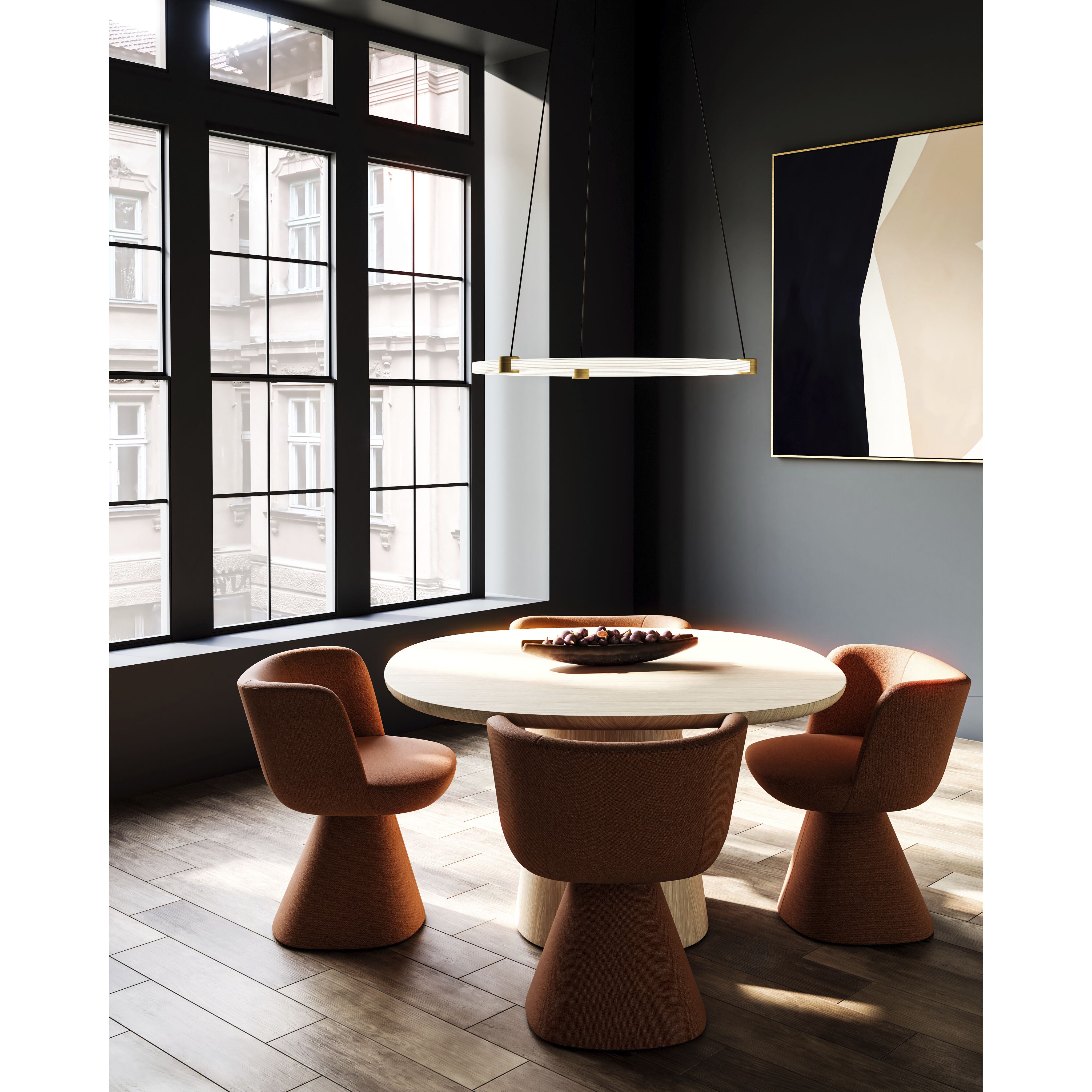 Bruni LED 32.38 inch Brushed Gold Pendant Ceiling Light