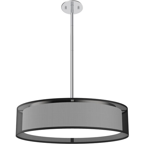 Dalton LED 20 inch Black Organza Pendant Ceiling Light