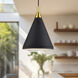 Dorothy 1 Light 10 inch Black With Gold Detail Pendant Ceiling Light
