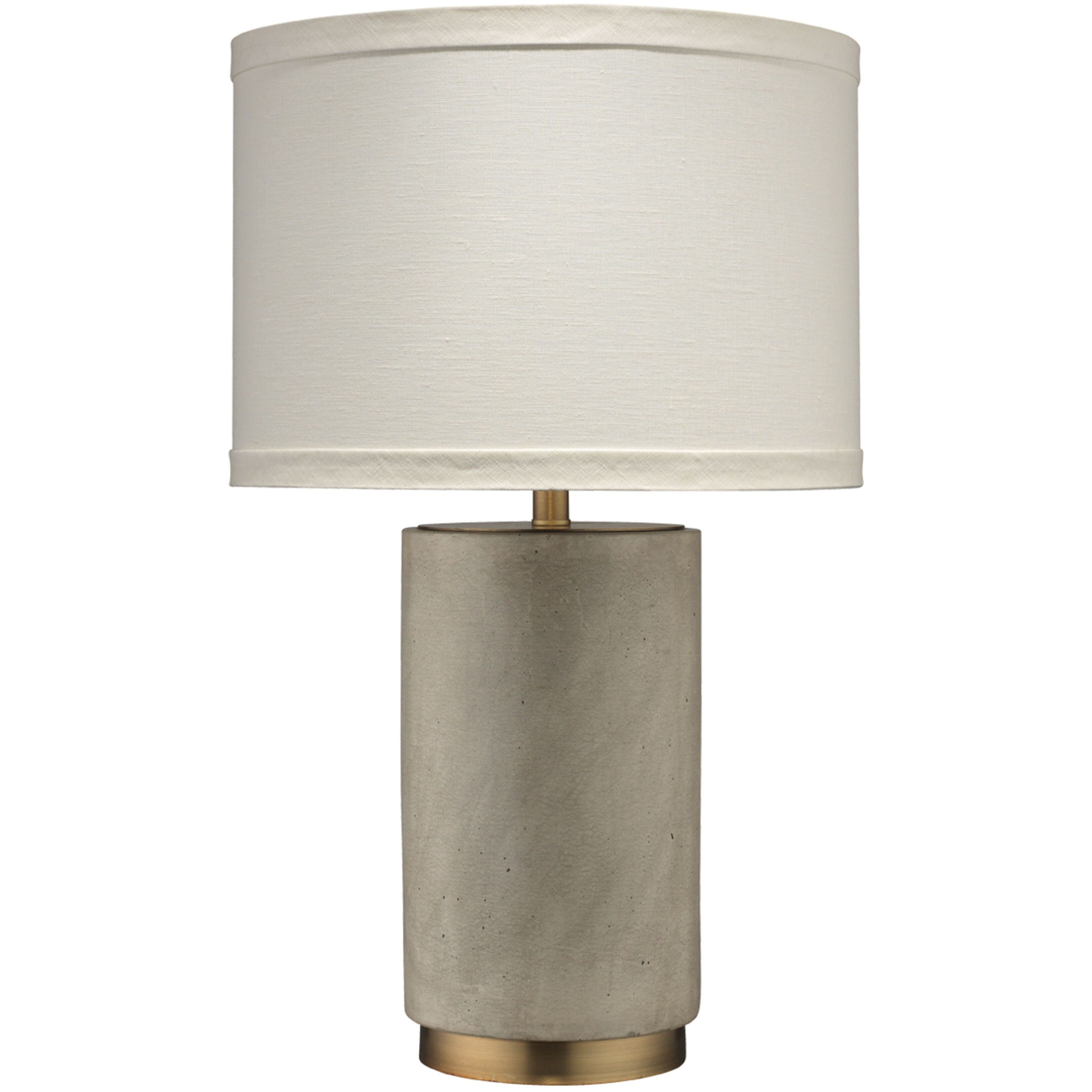 Mortar 25.5 inch 150 watt Grey Cement & Antique Brass Table Lamp Portable Light