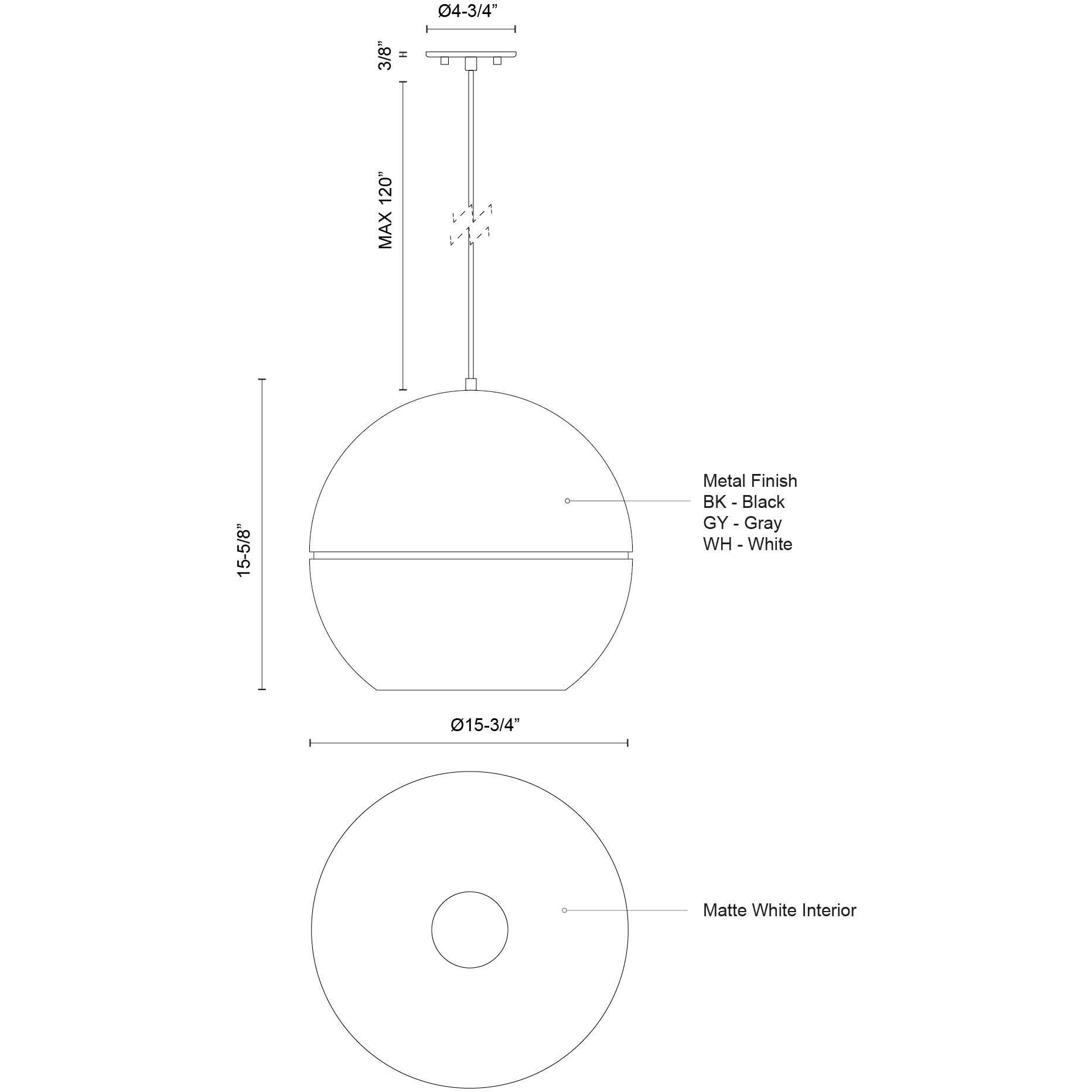 Lucas Pendant Ceiling Light in White
