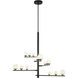 Cypress LED 18 inch Black/Opal Glass Chandelier Ceiling Light