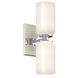 Nola Wall Sconce Wall Light in Chrome, Glossy Opal Glass Shade