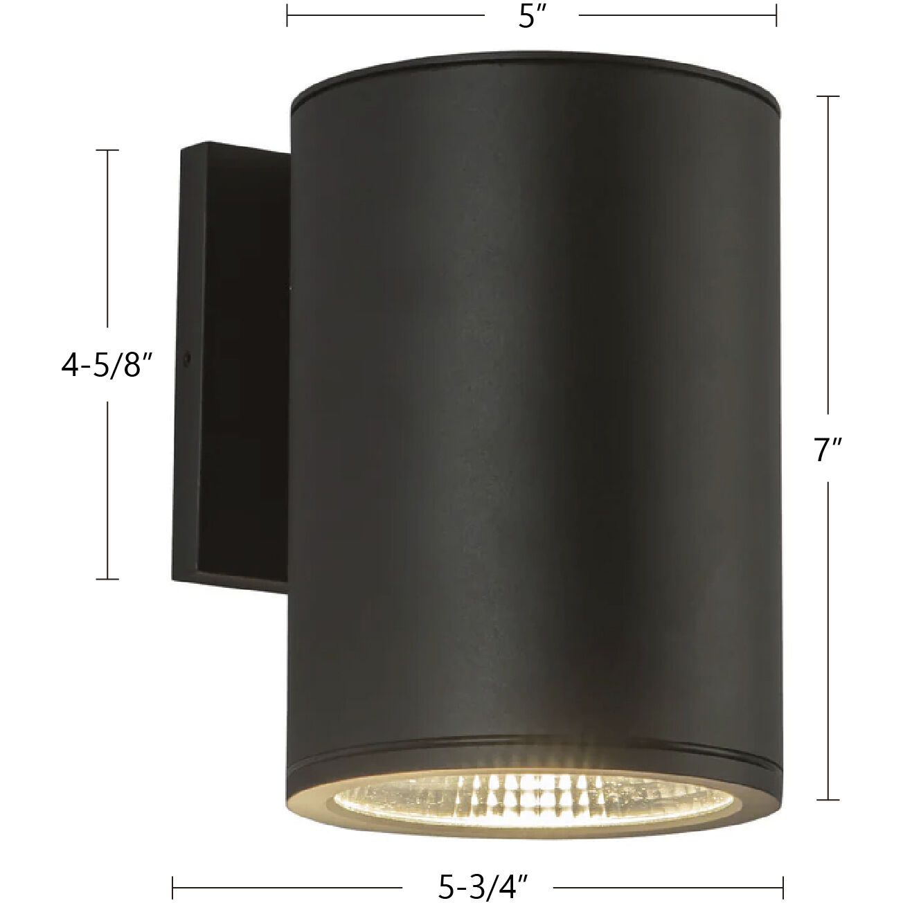 Nordic LED 7 inch Black Exterior Wall Light