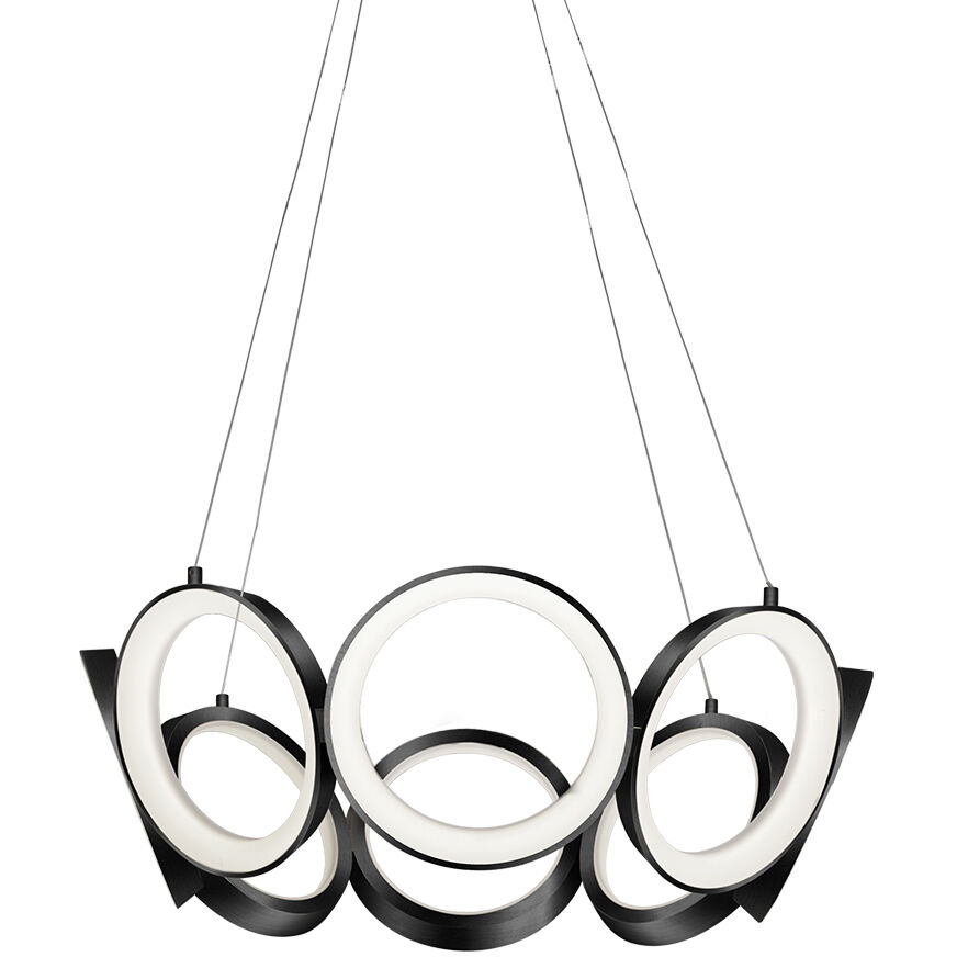 Oros LED 24 inch Black Chandelier Ceiling Light