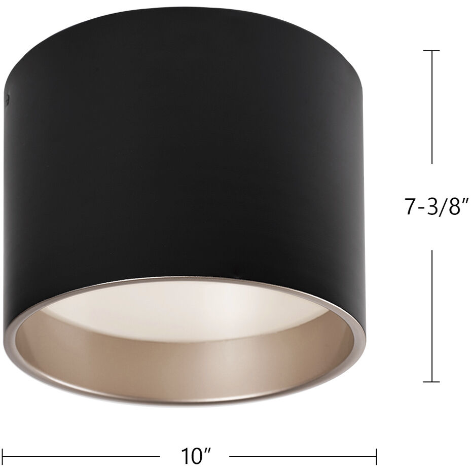 Mousinni LED 10 inch Black Flush Mount Ceiling Light