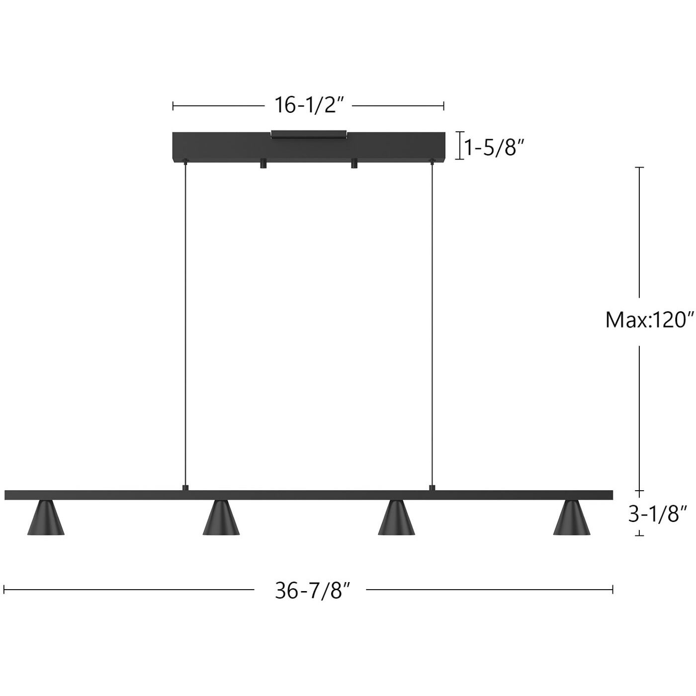 Dune LED 36.88 inch Brushed Nickel Linear Pendant Ceiling Light