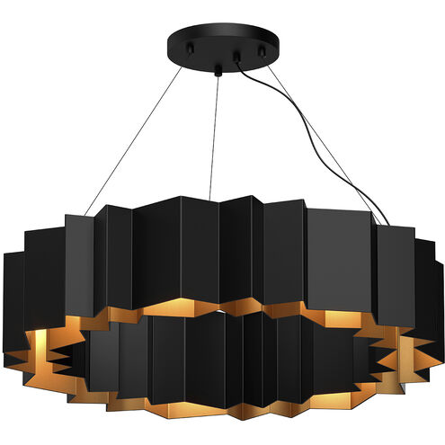 Akira 7 Light 30.13 inch Black and Gold Chandelier Ceiling Light