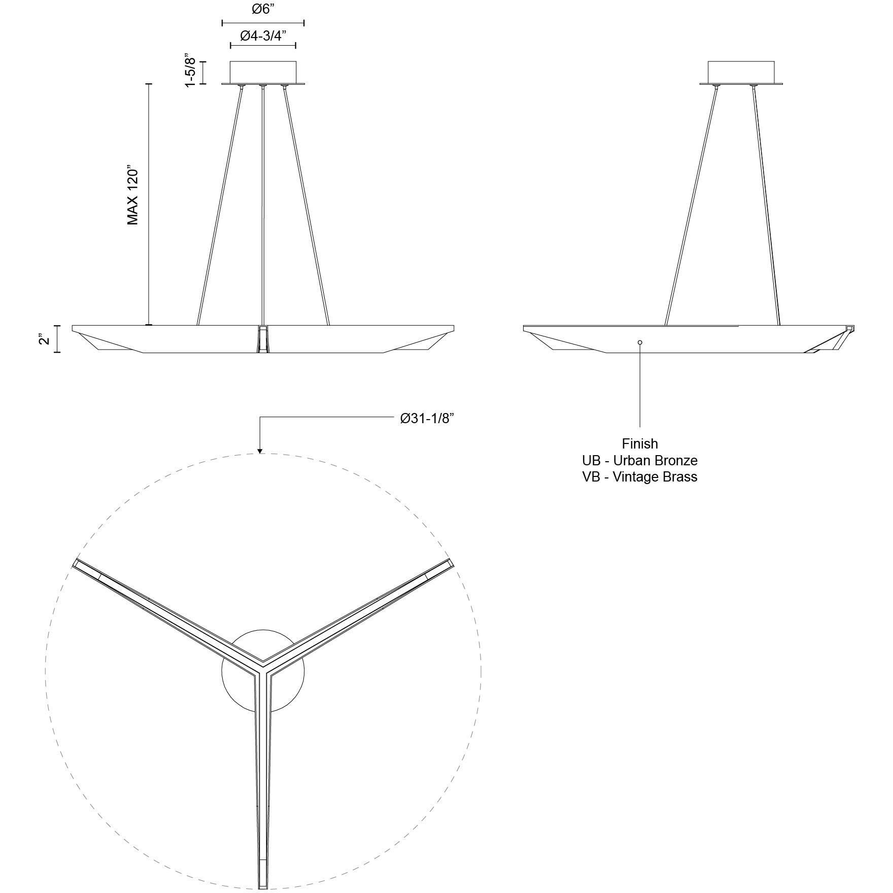 Tachi Pendant Ceiling Light in Urban Bronze