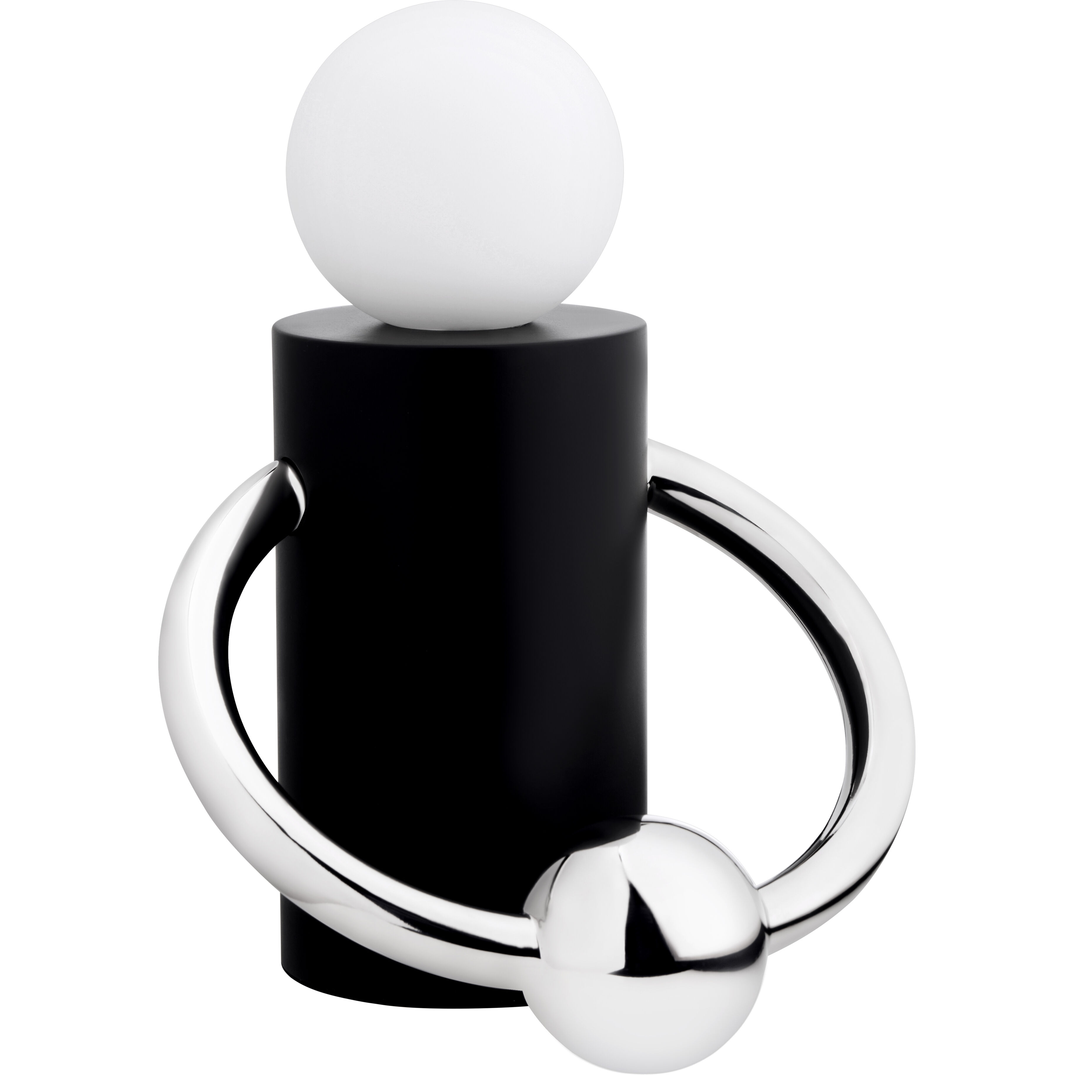 Septum 10.38 inch 7.00 watt Matte Black/Chrome Table Lamp Portable Light in Matte Black and Chrome