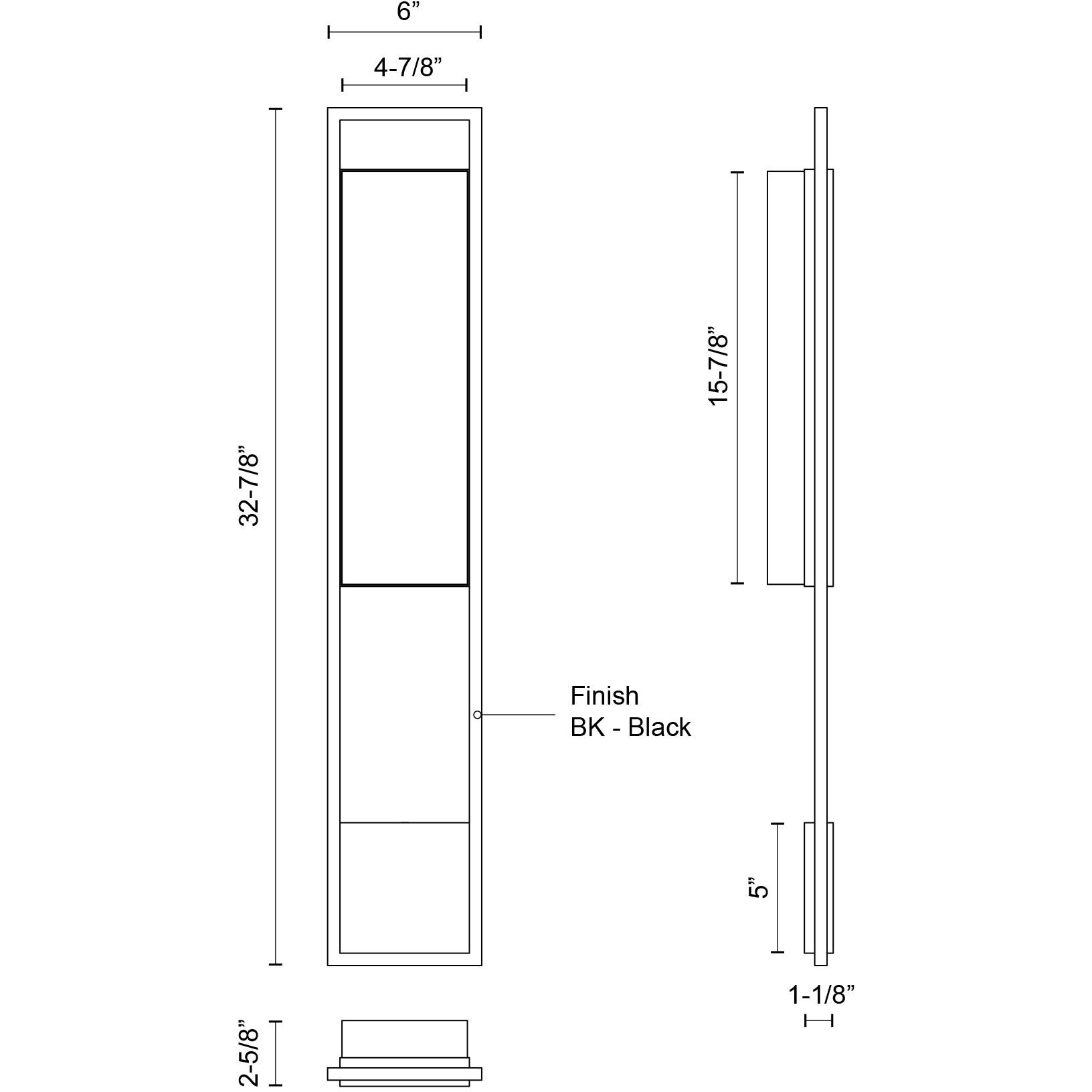 Aspen LED 32.88 inch Black Exterior Wall Sconce