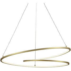 Twist LED 32 inch Antique Brass Pendant Ceiling Light