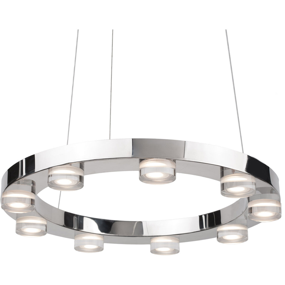 Belle LED 20 inch Chrome Multi Light Pendant Ceiling Light