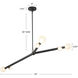 Reese 32.5 inch Vintage Brass Chandelier Ceiling Light in Amber Glass