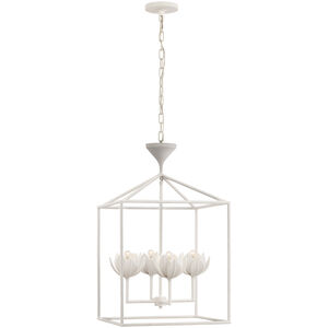 Julie Neill Alberto LED 18 inch Plaster White Open Cage Lantern Ceiling Light, Medium