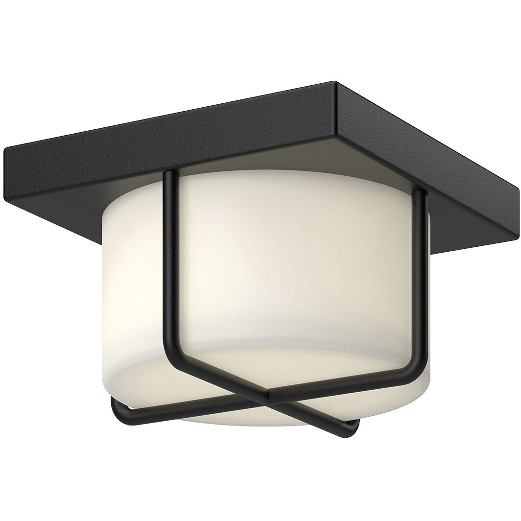 Regalo LED 7.13 inch Black/Opal Glass Flush Mount Ceiling Light