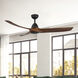 Baylor 60 inch Matte Black and Dark Walnut Ceiling Fan