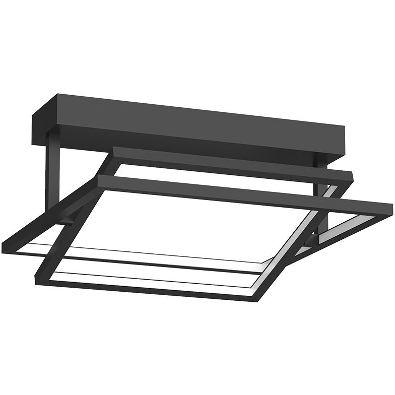 Mondrian LED 15.75 inch Black Semi-Flush Mount Ceiling Light