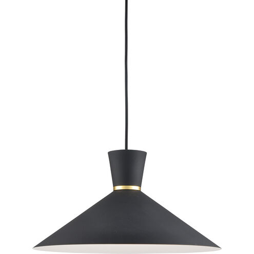 Vanderbilt 1 Light 16 inch Black With Gold Detail Pendant Ceiling Light