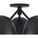 Fosso 3 Light 17 inch Black Semi-Flush Mount Ceiling Light