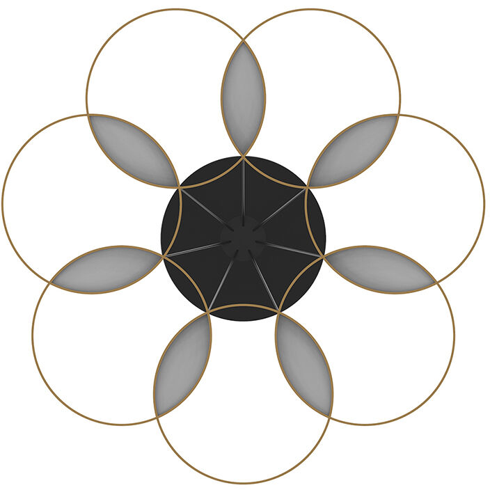 Maestro LED 25.75 inch Black/Gold Chandelier Ceiling Light in Black and Gold