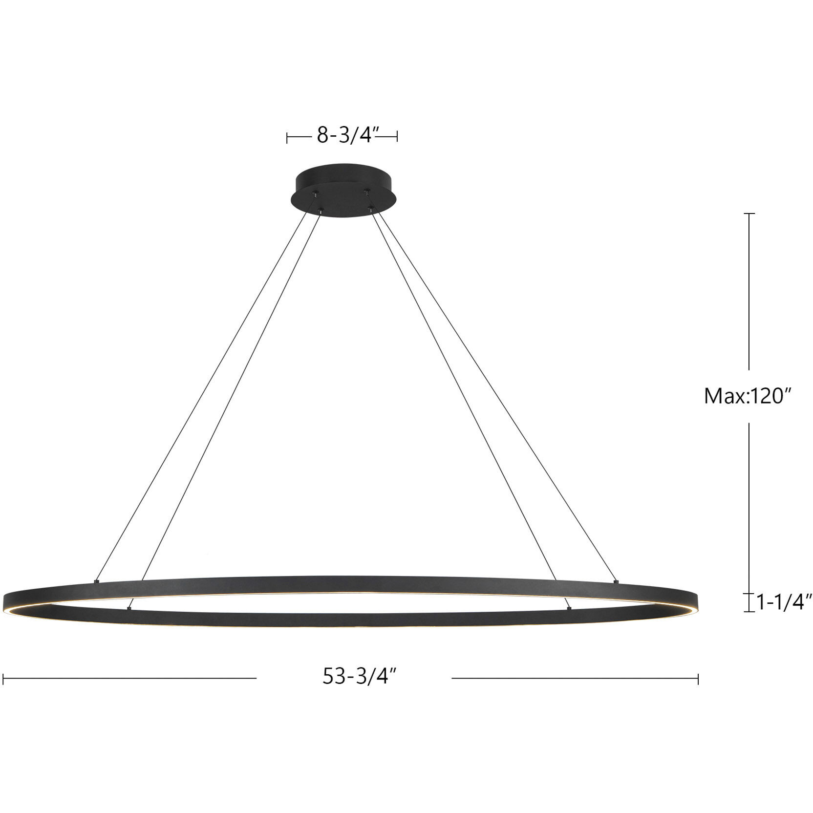 Ovale LED 53.75 inch White Linear Pendant Ceiling Light