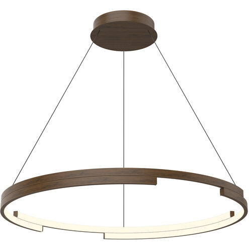 Anello Minor LED 32 inch Walnut Pendant Ceiling Light