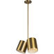Keiko 2 Light 6 inch Brushed Gold Pendant Ceiling Light