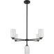 Nola 5 Light 30.63 inch Black/Glossy Opal Glass Chandelier Ceiling Light in Glossy Opal Glass Shade