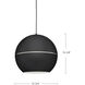 Lucas 1 Light 15.75 inch Black Pendant Ceiling Light