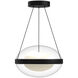 Virgo LED 12.13 inch Black and Opal Glass Pendant Ceiling Light