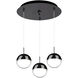 Pluto Multi Pendant Ceiling Light in Black Chrome