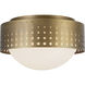 Astoria 2 Light 10 inch Vintage Brass Flush Mount Ceiling Light