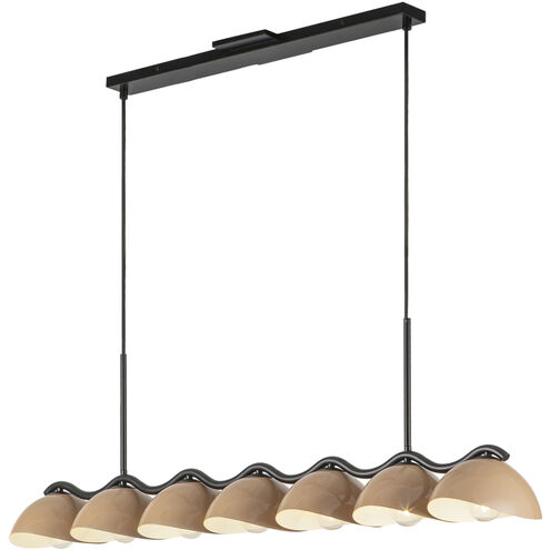Atlas Linear Pendant Ceiling Light in Black and Peach