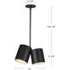 Keiko 2 Light 6 inch Black Pendant Ceiling Light