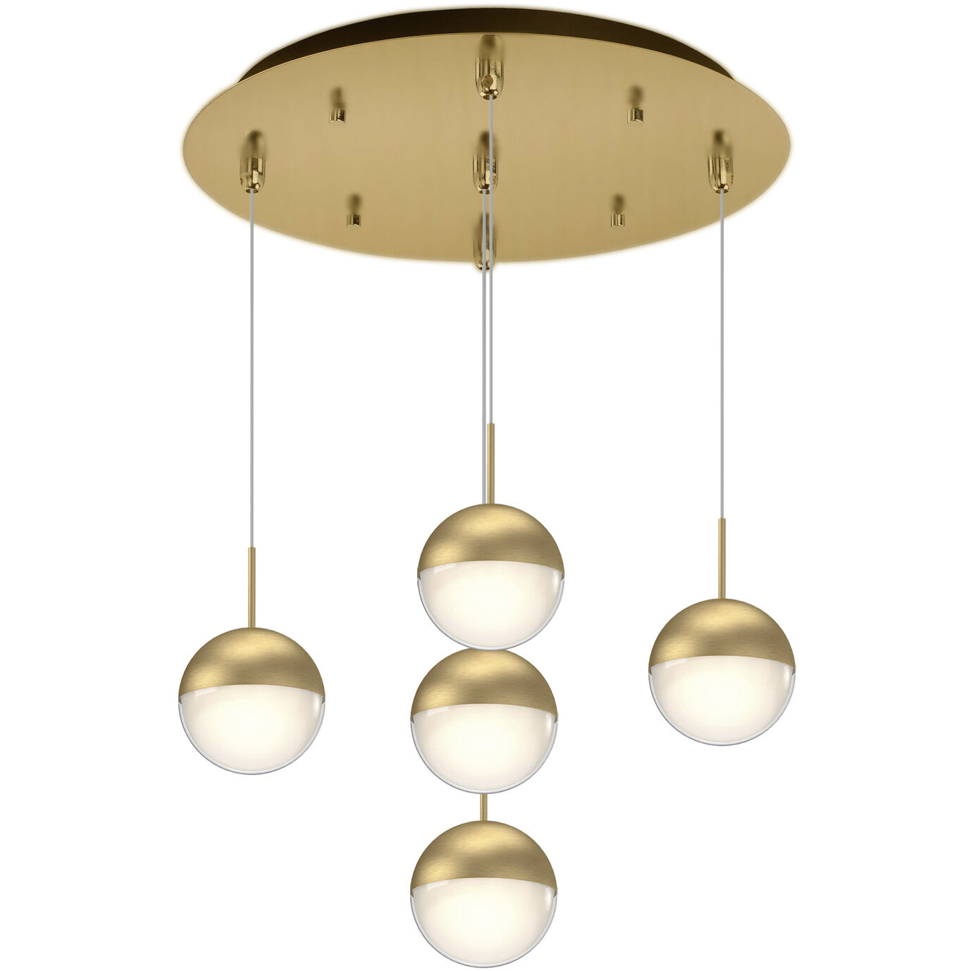 Pluto Multi Pendant Ceiling Light in Brushed Gold